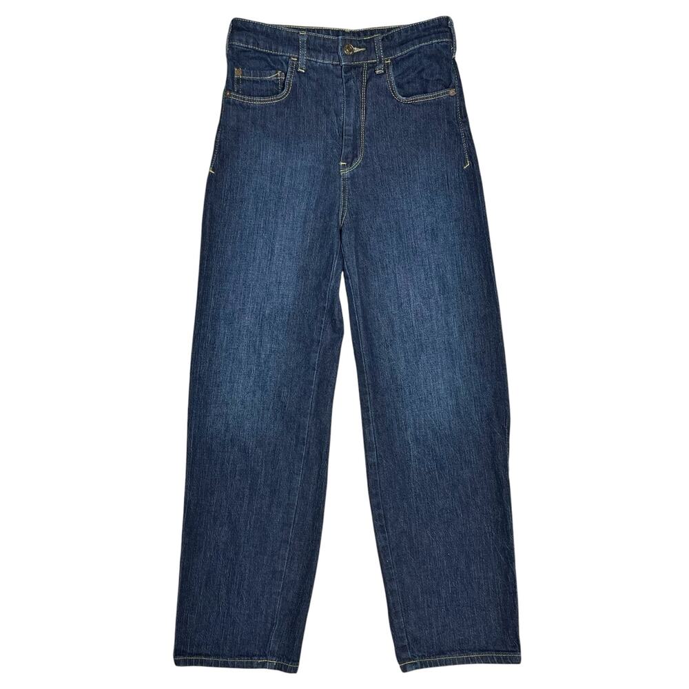 ANTHROPOLOGIE PILCRO The Column Straight-Leg High-Rise Dark Wash Jeans Size 25 - Picture 3 of 10